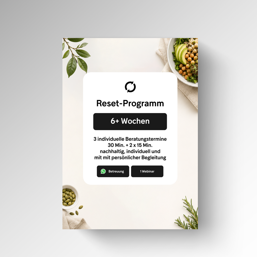 Ernährungsberatung – Reset-Programm 6+ Wochen - 3 Sessions